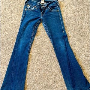 True Religion Bootcut painted pocket denim jeans